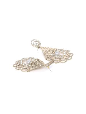 gold metal drop earring - 16889037 - Standard Image - 2