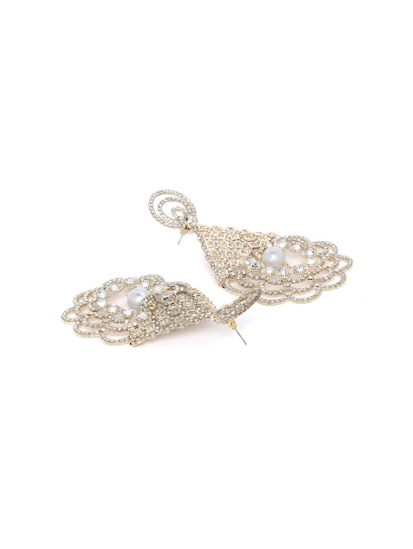 gold metal drop earring - 16889037 - Zoom Image - 2