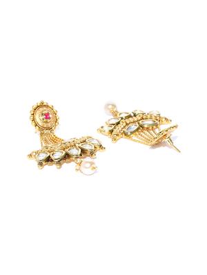 pink brass drop earring - 16889053 - Standard Image - 2