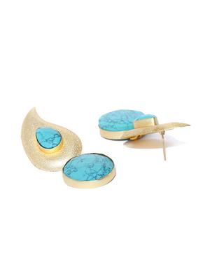 blue brass drop earring - 16889061 - Standard Image - 2
