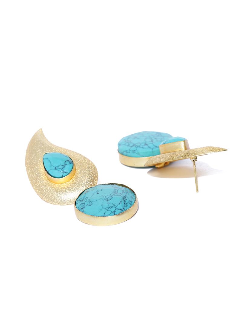 blue brass drop earring - 16889061 - Zoom Image - 2