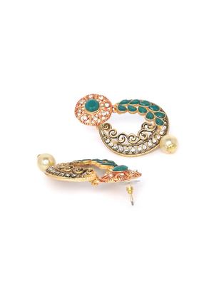 green brass chandballi earring - 16889079 - Standard Image - 2