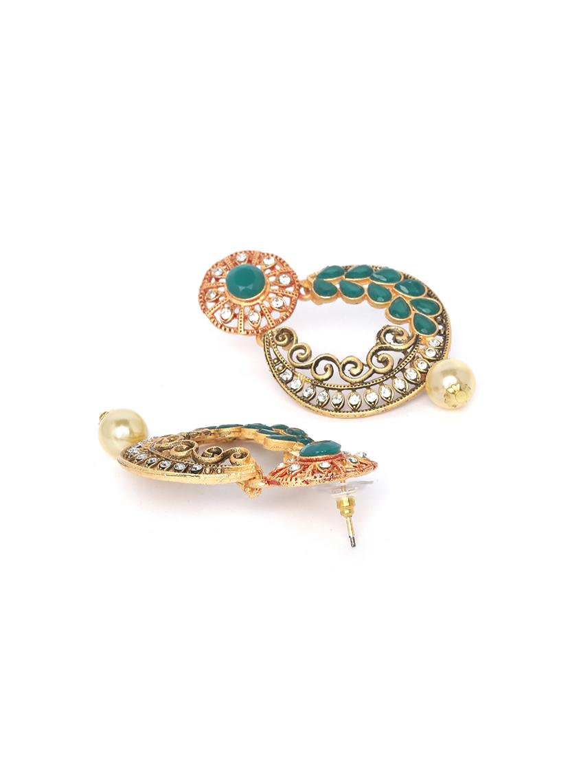green brass chandballi earring - 16889079 - Zoom Image - 2