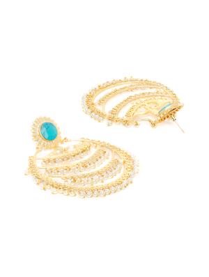 blue metal chandballi earring - 16889087 - Standard Image - 2