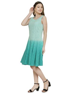 round neck ombre fit & flare dress - 16889228 - Standard Image - 2