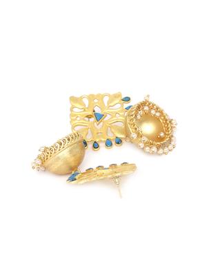 blue metal jhumka earring - 16890196 - Standard Image - 2