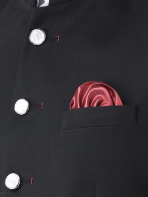 black solid bandhgala blazer - 16891121 - Standard Image - 5