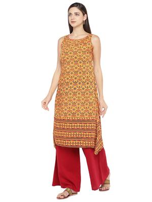 floral print a-line kurta - 16891229 - Standard Image - 2