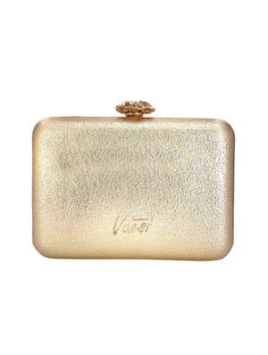 gold leatherette (pu) box clutch - 16891514 - Standard Image - 2