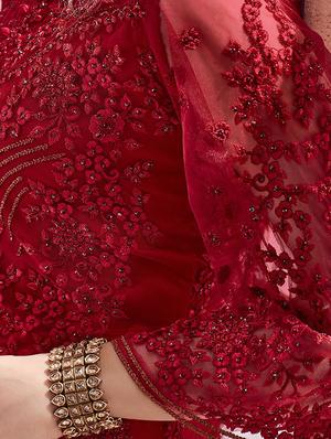 embroidered a-line gown - 16893412 - Standard Image - 2