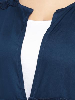 blue viscose aline kurta - 16893428 - Standard Image - 5