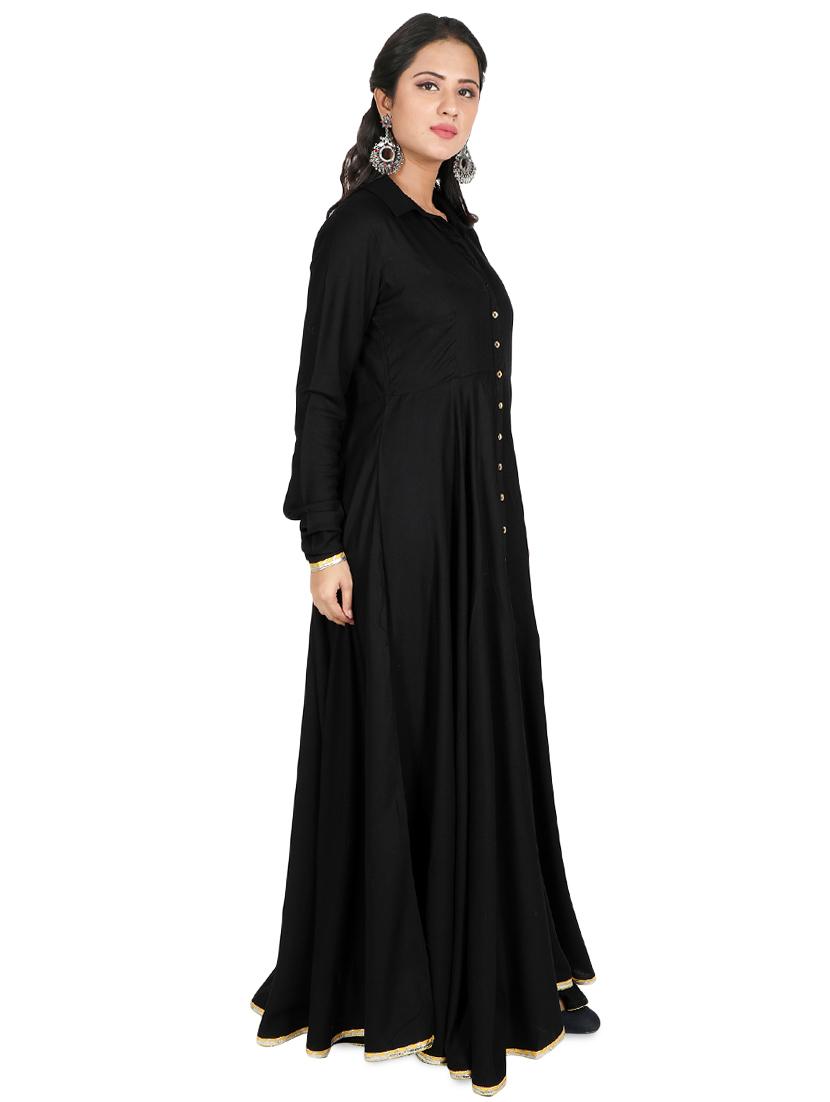 solid flared kurta - 16894536 - Zoom Image - 2