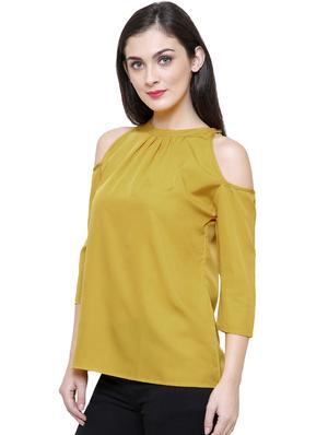 cold shoulder solid top - 16894989 - Standard Image - 2