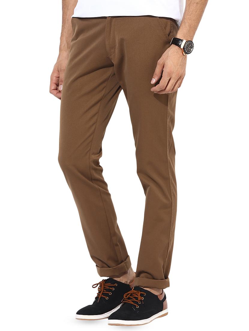 brown solid chinos - 16896283 - Zoom Image - 2