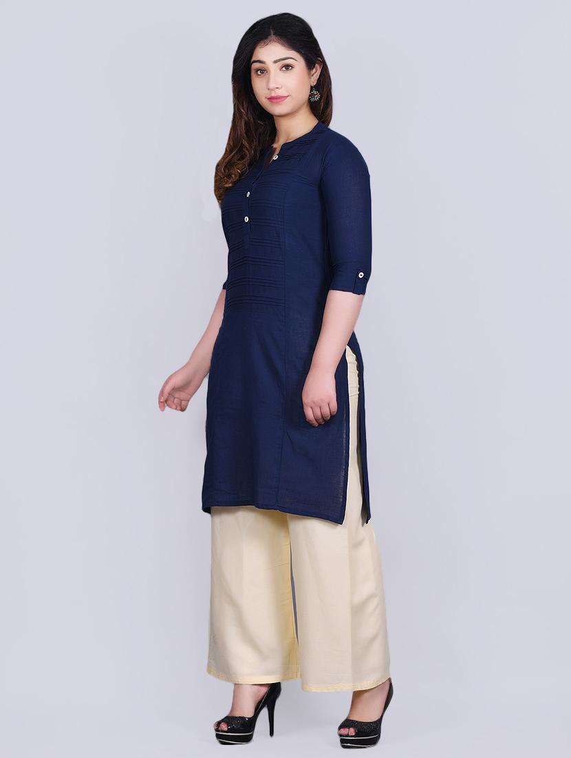 solid kurta palazzo set - 16896802 - Zoom Image - 2