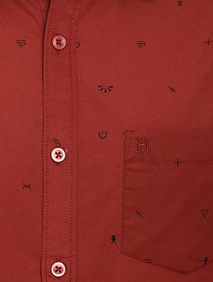 red printed casual shirt - 16900188 - Standard Image - 5