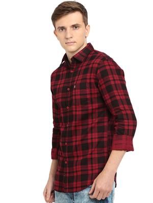 red checkered casual shirt - 16900193 - Standard Image - 2