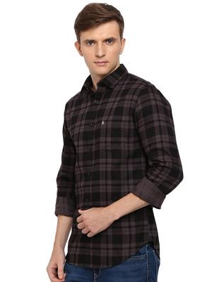 grey checkered casual shirt - 16900194 - Standard Image - 2