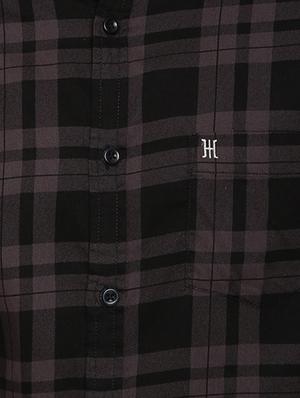 grey checkered casual shirt - 16900194 - Standard Image - 5