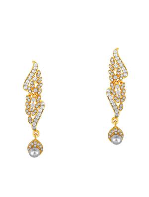 gold brass long necklace and earring - 16900942 - Standard Image - 2