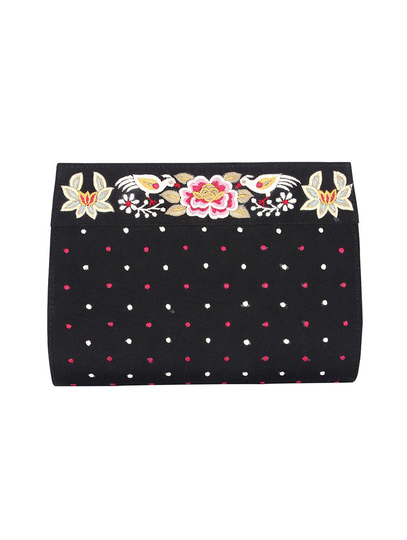 black silk ethnic clutch - 16902126 - Zoom Image - 2