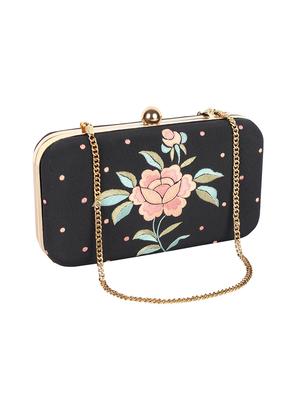 black silk ethnic clutch - 16902212 - Standard Image - 5