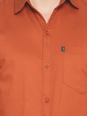 orange solid casual shirt - 16903357 - Standard Image - 5