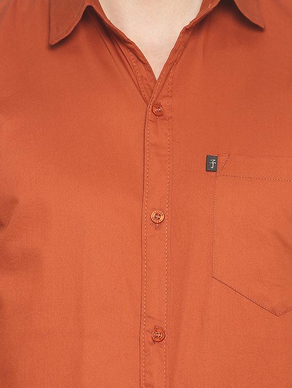 orange solid casual shirt - 16903357 - Zoom Image - 5