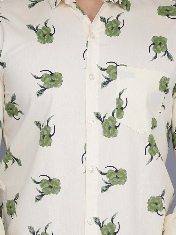 beige printed casual shirt - 16903479 - Zoom Image - 5