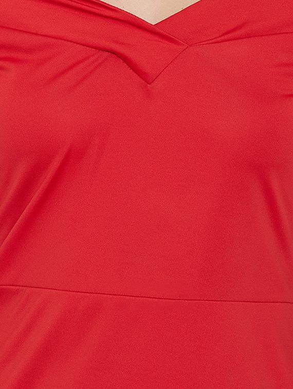 off shoulder solid bodycon dress - 16904632 - Zoom Image - 5