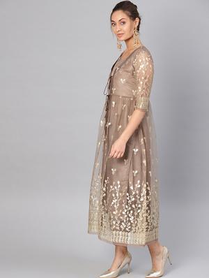 gold print kurta pant set - 16906866 - Standard Image - 2