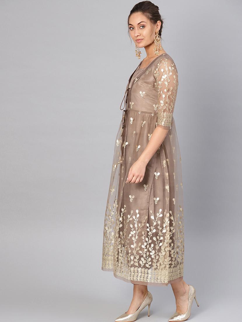 gold print kurta pant set - 16906866 - Zoom Image - 2