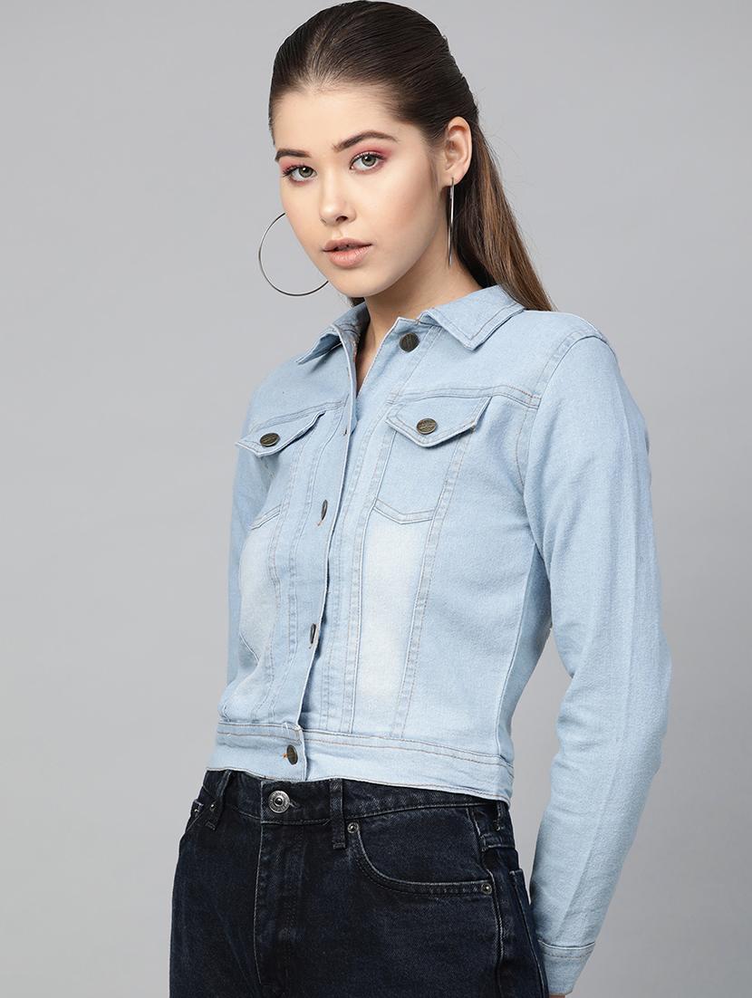 contrast panel denim jacket - 16909807 - Zoom Image - 2