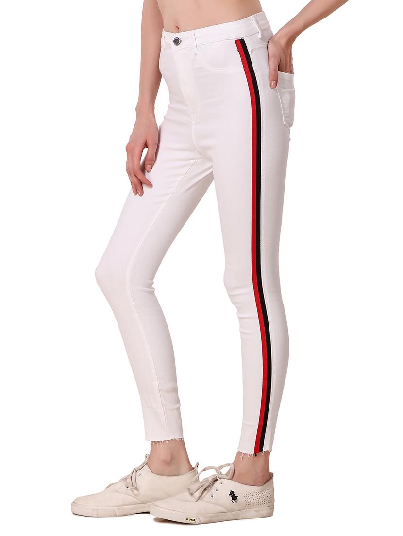 high rise side taped jeans - 16910830 - Zoom Image - 2