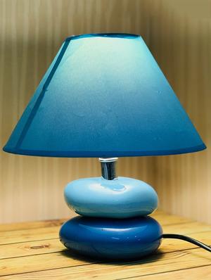 elegant blue colour ceramic table lamp - 16911147 - Standard Image - 2