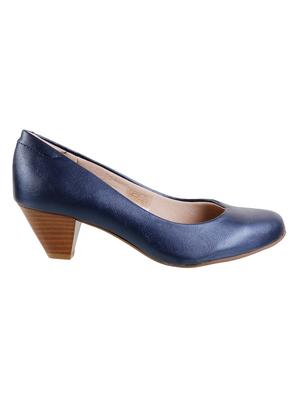 blue leatherette slip on pumps - 16911841 - Standard Image - 2