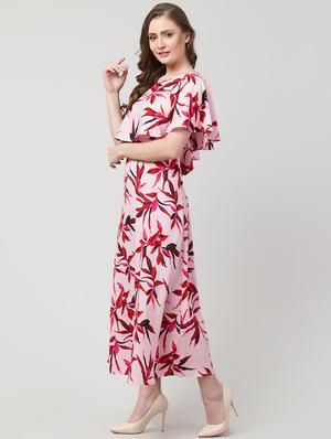 cape sleeved tropical maxi dress - 16913685 - Standard Image - 2