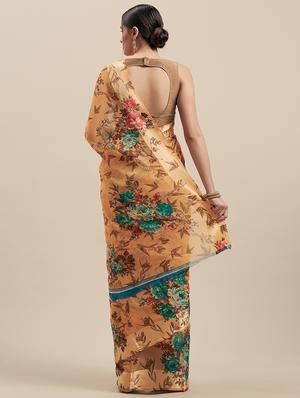 floral woven saree with blouse - 16915942 - Standard Image - 2