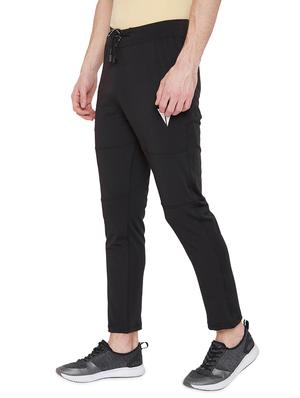 black solid ankle length track pant - 16920429 - Standard Image - 2
