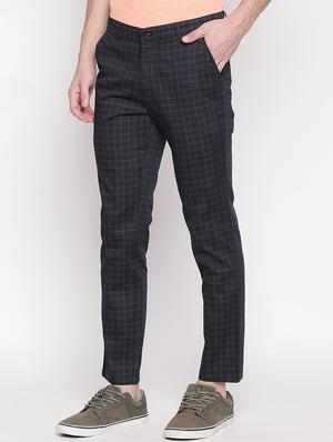 navy blue checkered chinos - 16920605 - Standard Image - 2