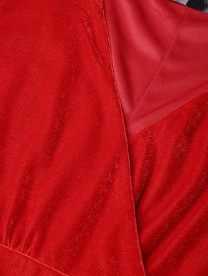 overlap detail velvet sheath dress - 16921431 - Standard Image - 5