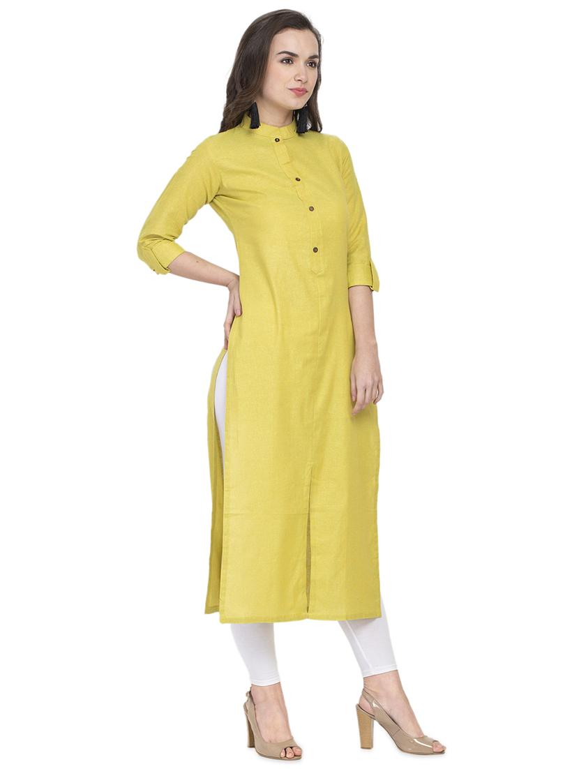 solid straight kurta - 16923474 - Zoom Image - 2