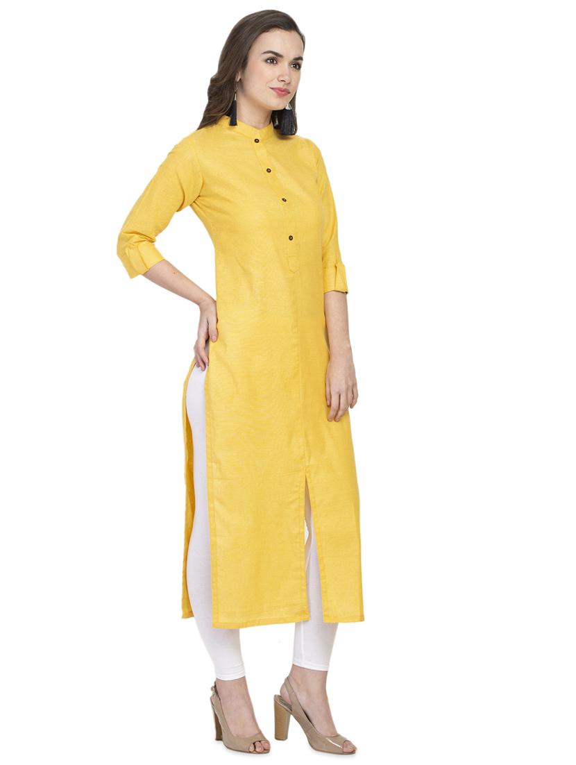 solid straight kurta - 16923477 - Zoom Image - 2