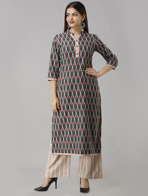 multi colored cotton kurta palazzo set - 16924076 - Standard Image - 1