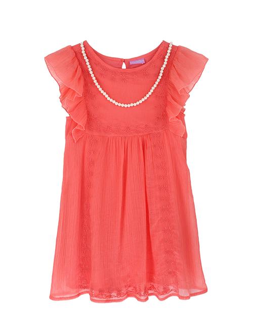 pink polyester frock - 16925095 - Standard Image - 1