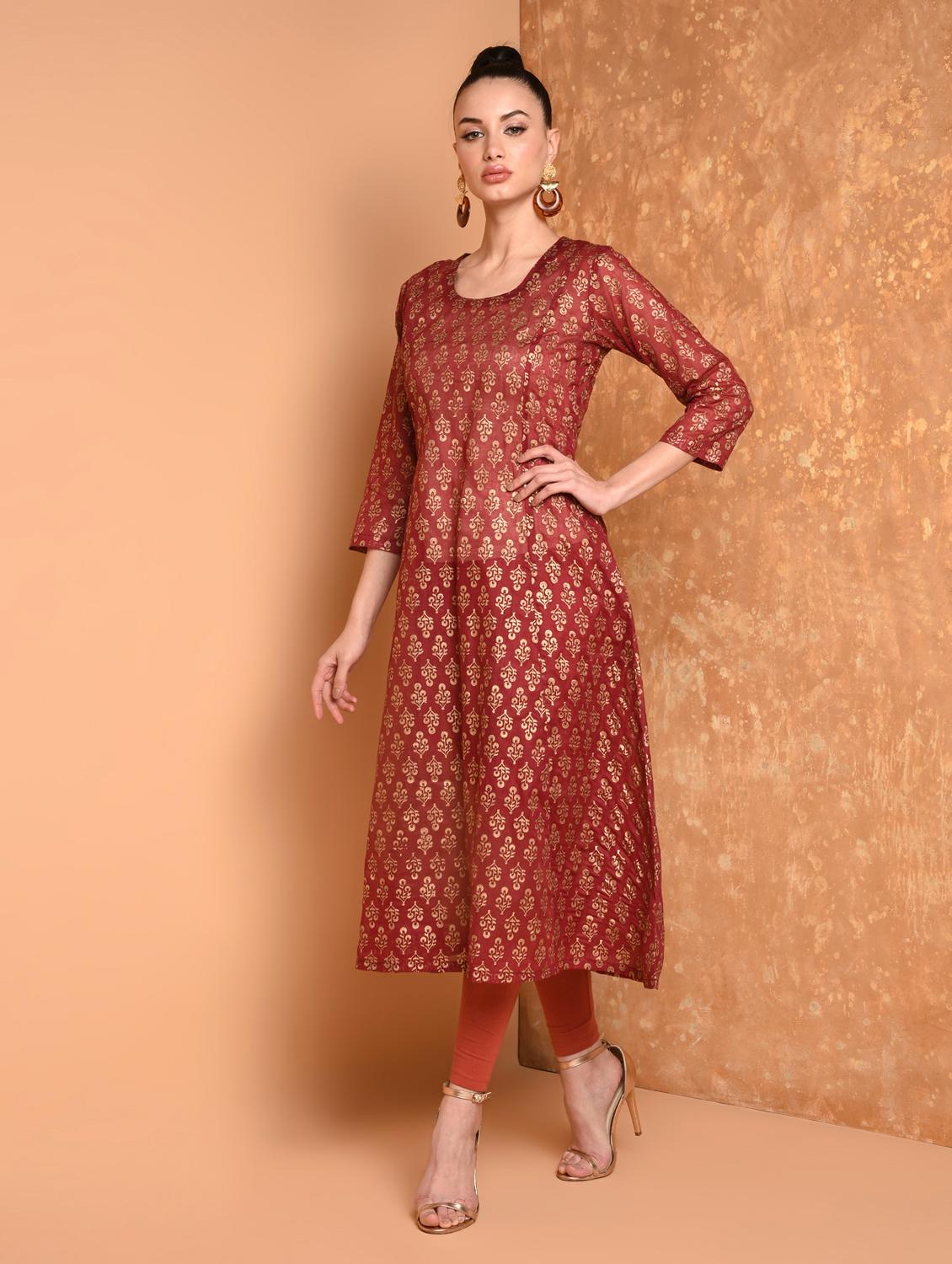 block print kurta dupatta set - 16925386 - Zoom Image - 2