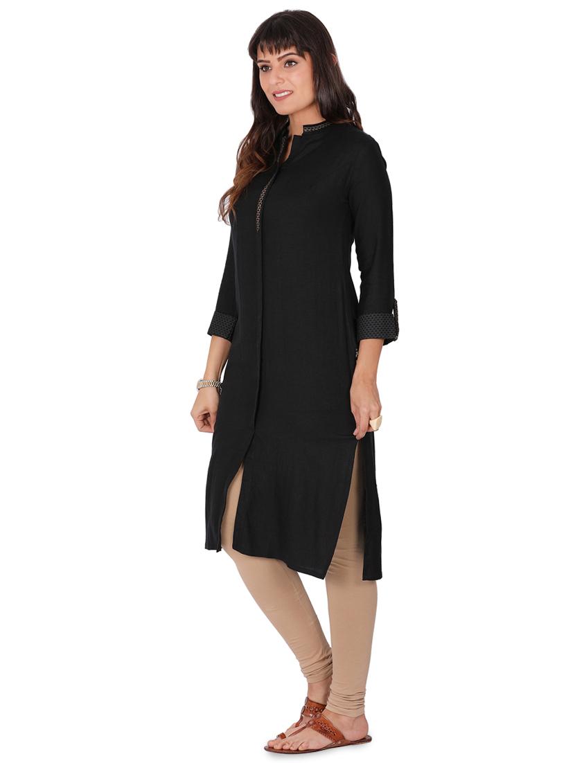 solid straight kurta - 16926254 - Zoom Image - 2