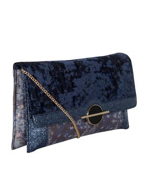 blue leatherette (pu) envelope clutch - 16928443 - Standard Image - 5