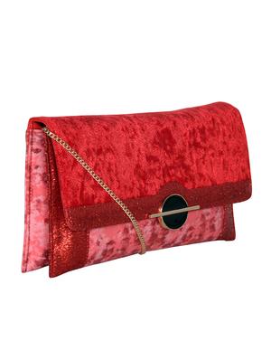 red leatherette (pu) envelope clutch - 16928445 - Standard Image - 5