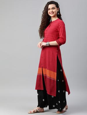 kaantha work a-line kurta - 16931120 - Standard Image - 2